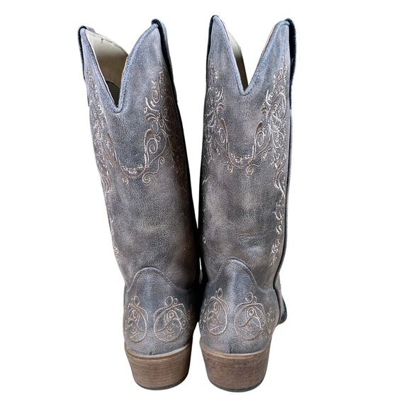 ROPER Western Boots Womens Riley Scroll 11" Brown Women's Size 7 - Picture 3 of 8